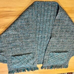 Porterhouse wool blend wrap Scarf with Fringe